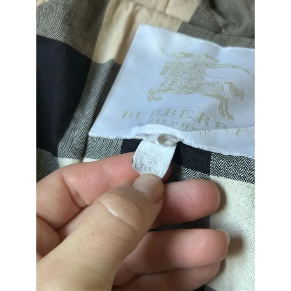 Burberry Girls Wool Blend Pea Coat size 8 Y Toggle Closure Red Nova Check Lined